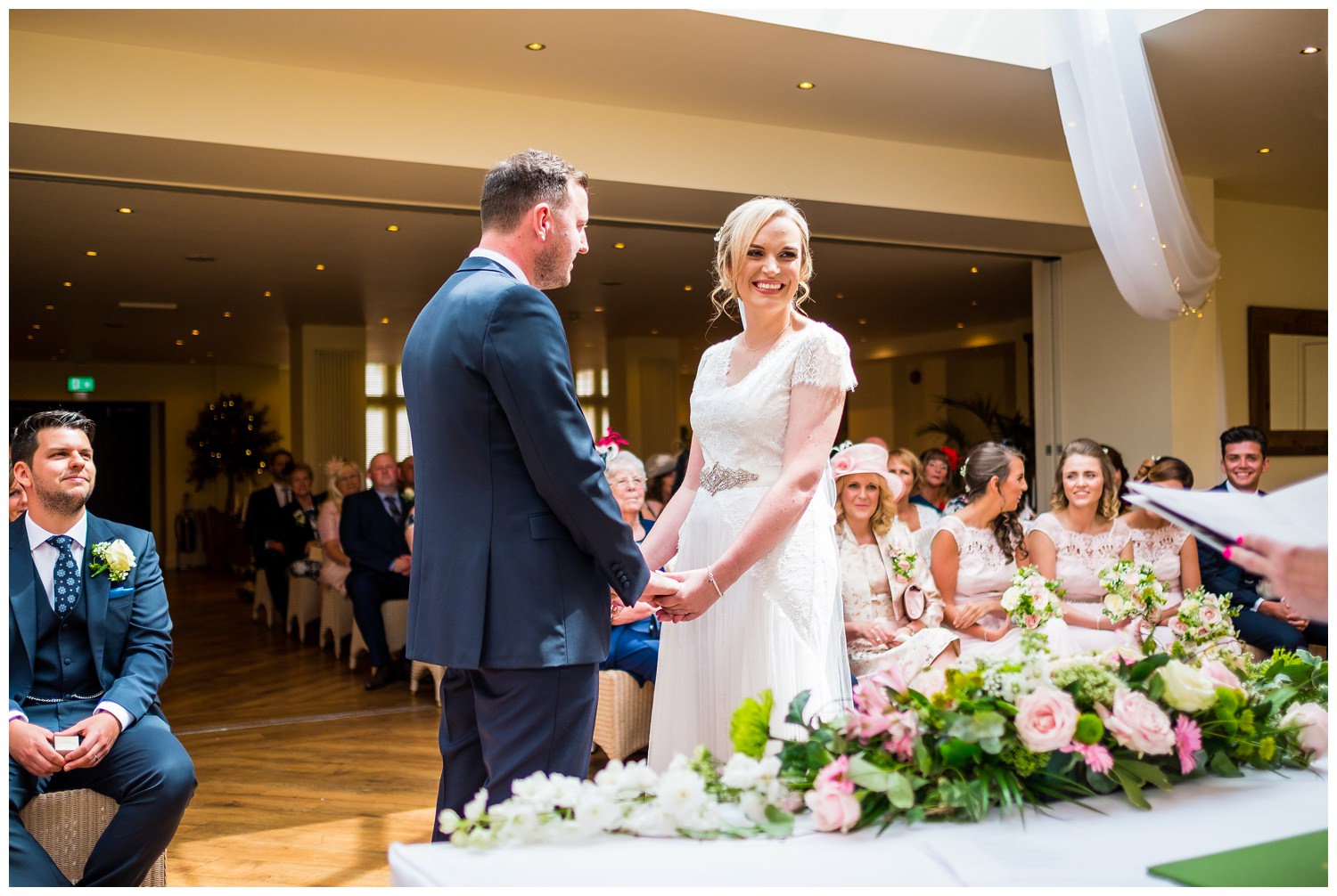 wedding ceremony at mitton hall, lancashire