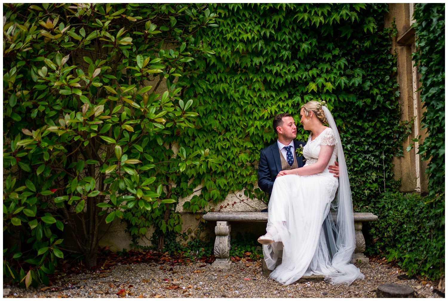 bride sat on grooms knee