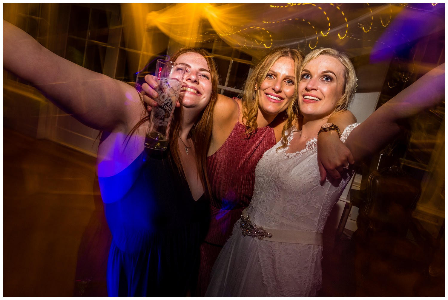 bride and girls dancing