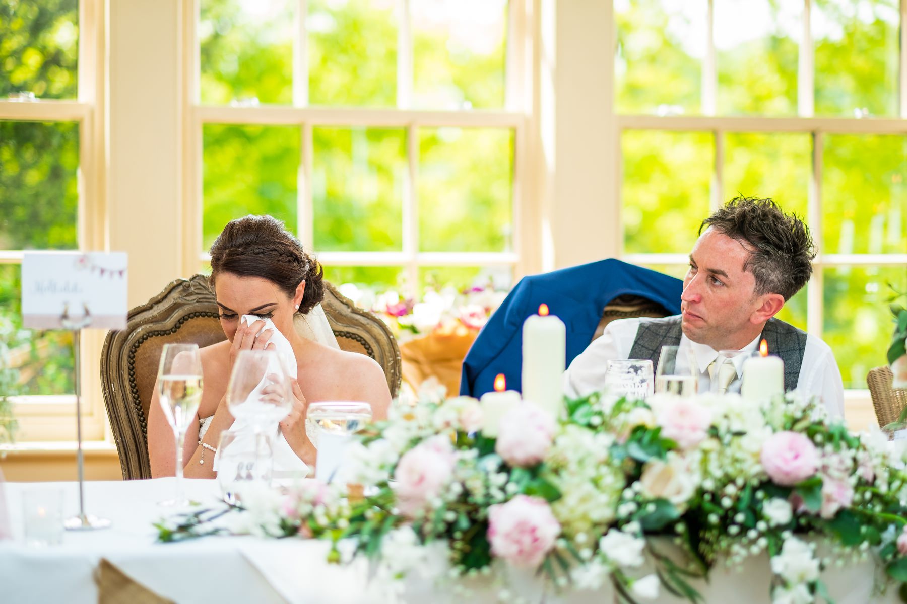 bride crying during speeches
