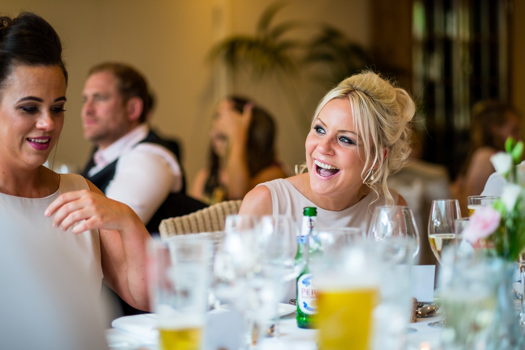 bridesmaids laughing