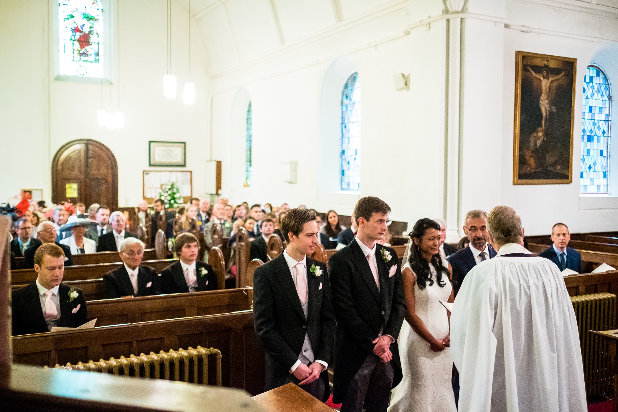 witnesses stood with bride and groom