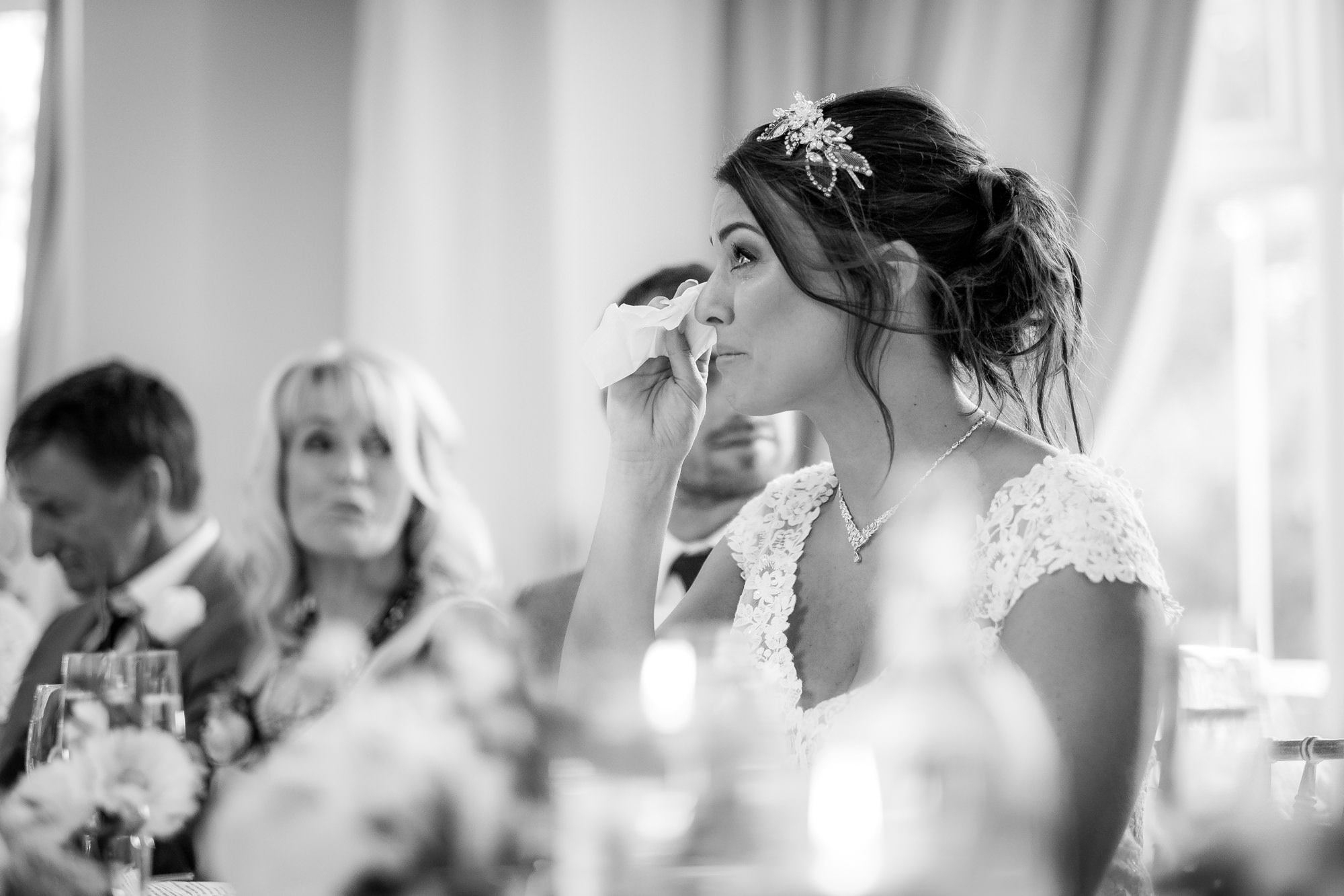 bride crying during speeches