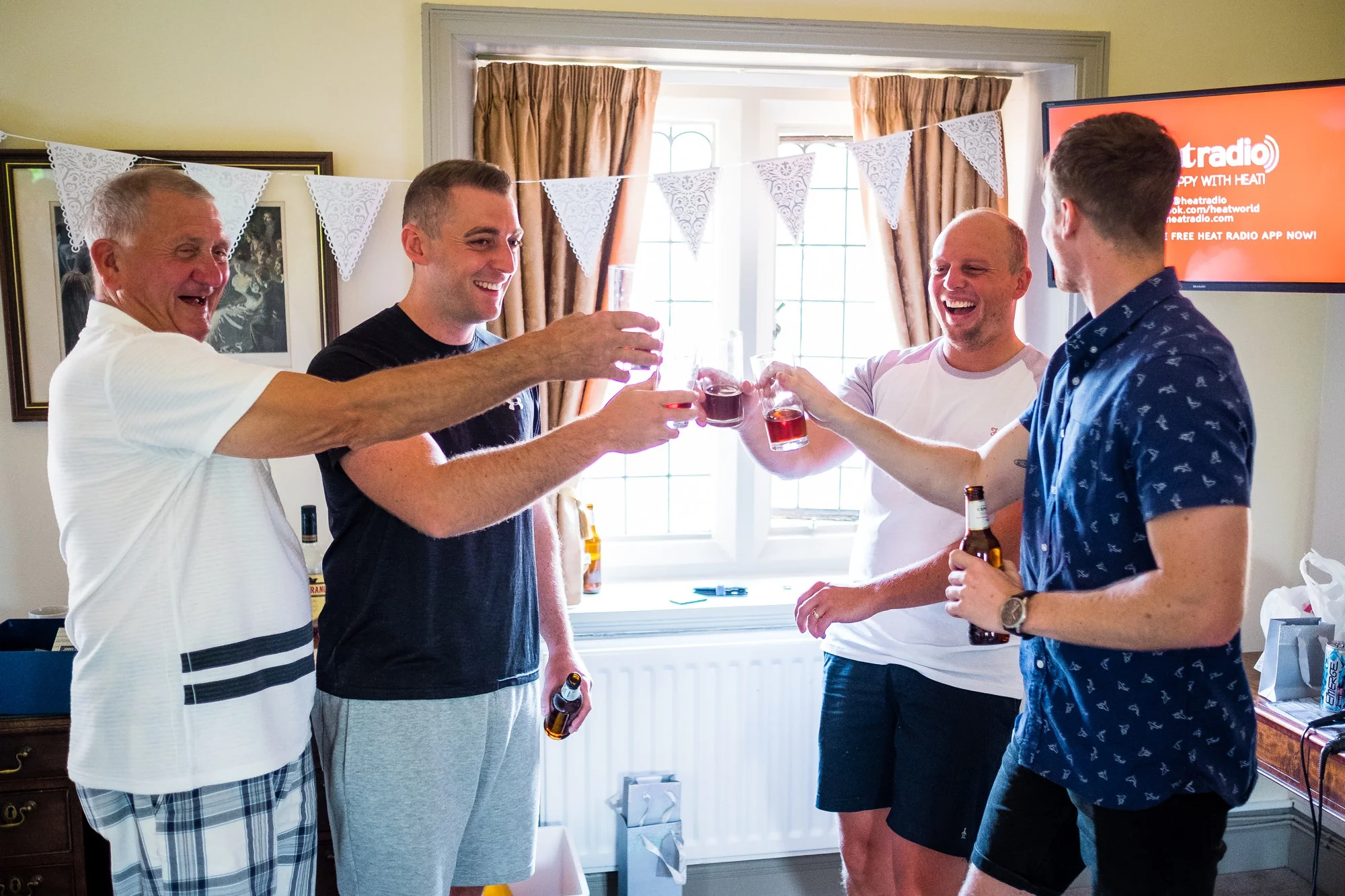 groomsmen with drinks