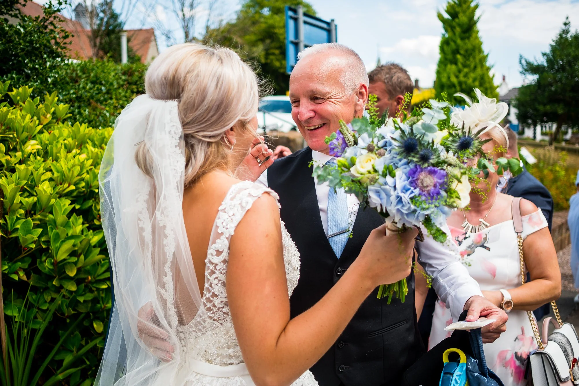 bride greeting guests
