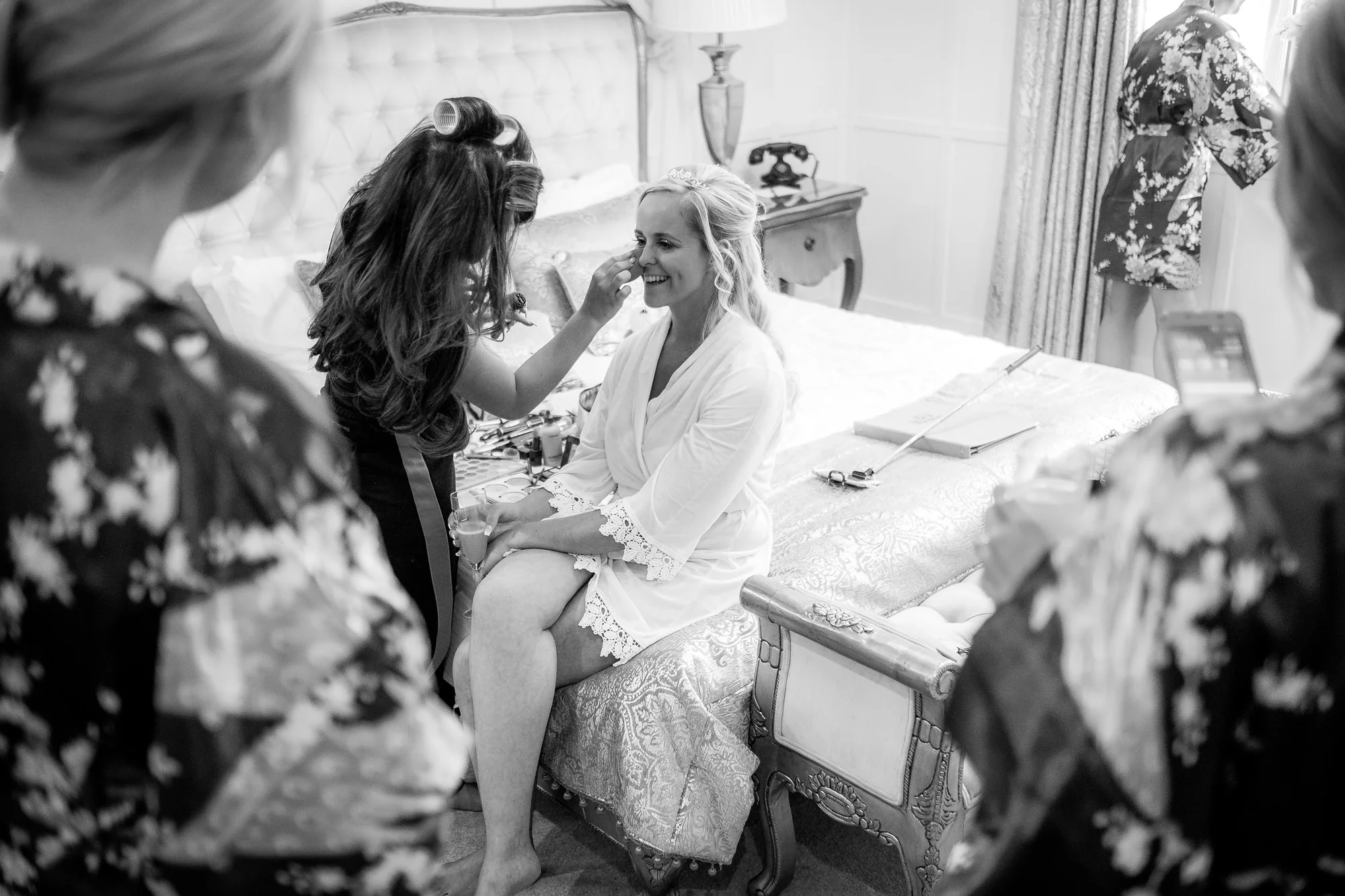 bridesmaids watching bride