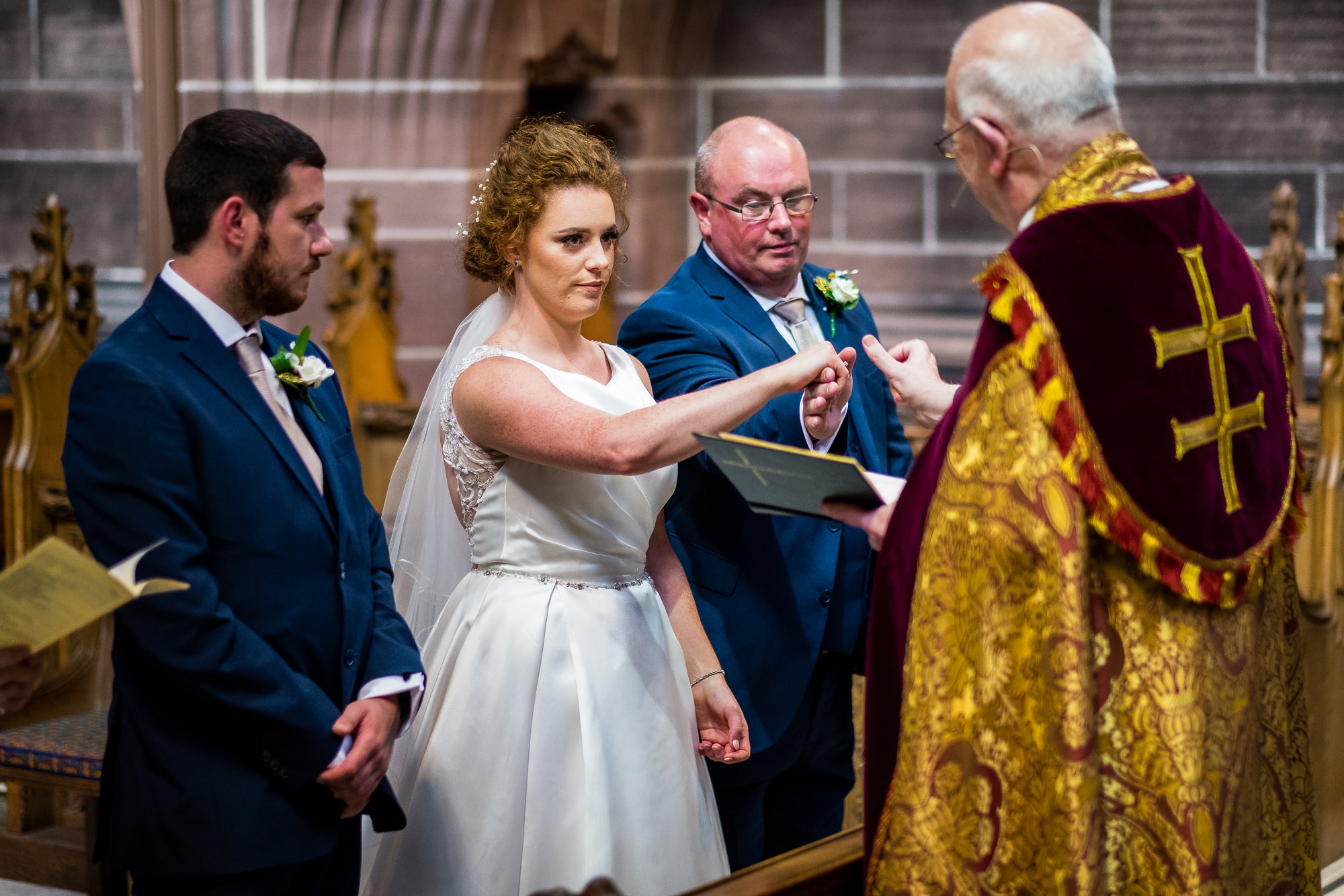 bride and groom during ceremony