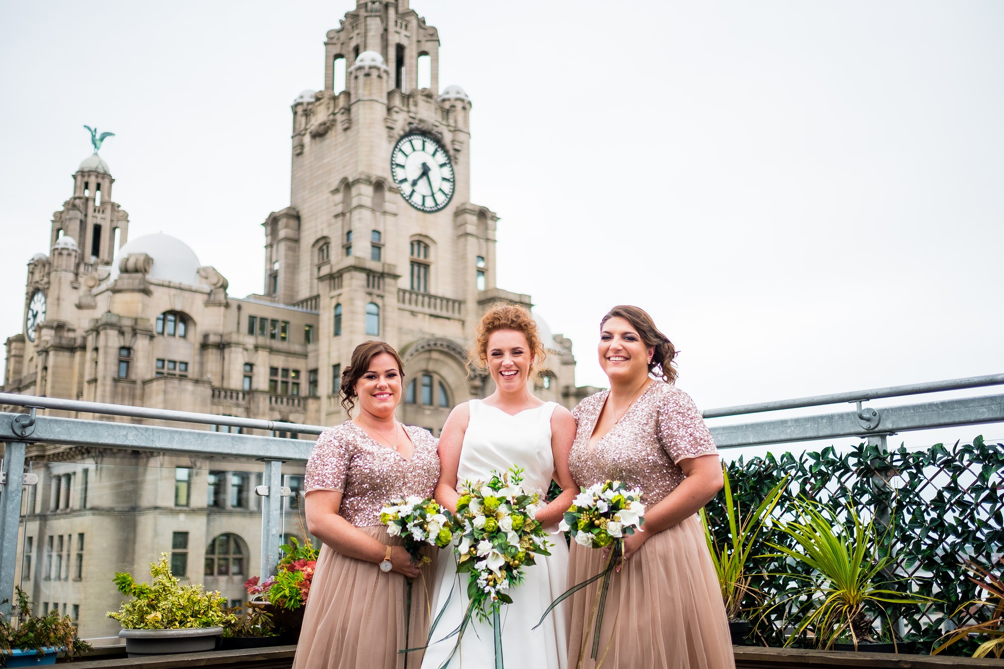 bride with bridesmaids at oh me, oh my