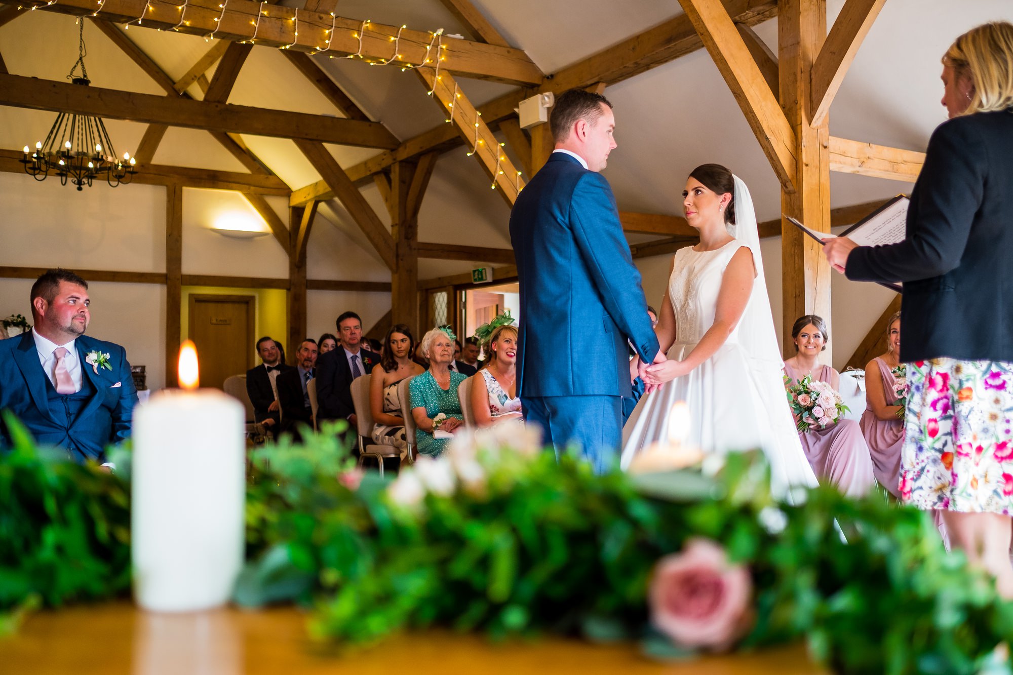 bride and groom exchanging vows