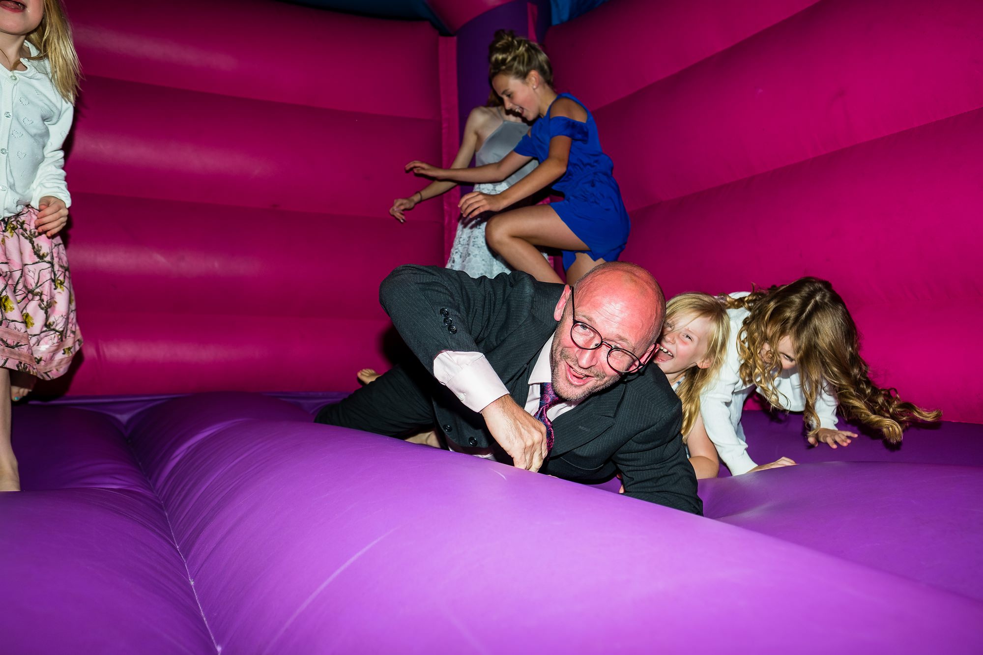 guest fallen over on bouncy castle