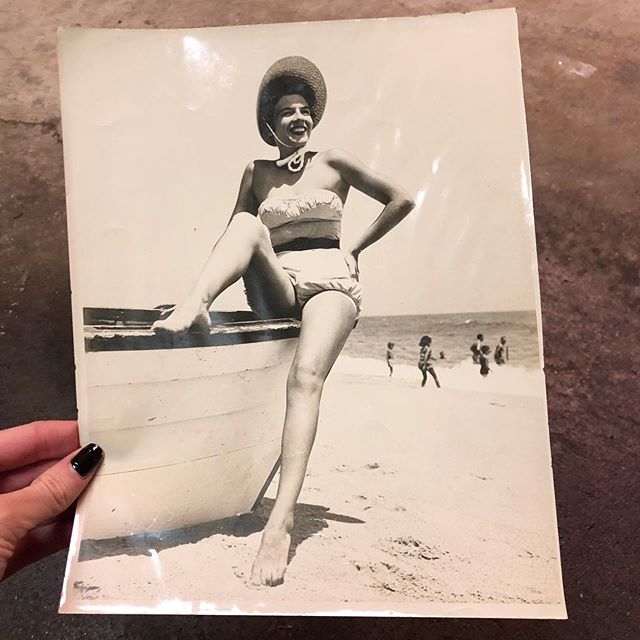 Shamelessly using this photo of my grandma in the 50&rsquo;s to remind you all the property taxes were due yesterday! HOPE YOU GOT YOUR CHECKS IN FOLKS! 🎉🎉🎉🎉 (How chic is this photo and swimsuit though?)