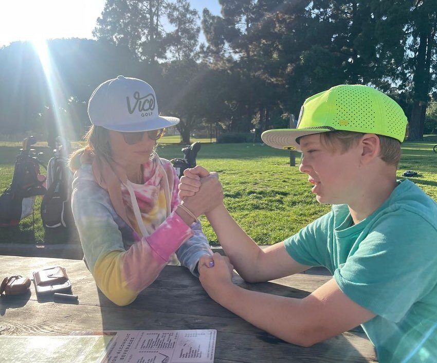 Summer Solstice at The Penmar. ⛳️💪🏻 Weston can&rsquo;t quite beat me at arm wrestling yet, but I&rsquo;m guessing by the end of summer&hellip; #overthetop @thepenmar