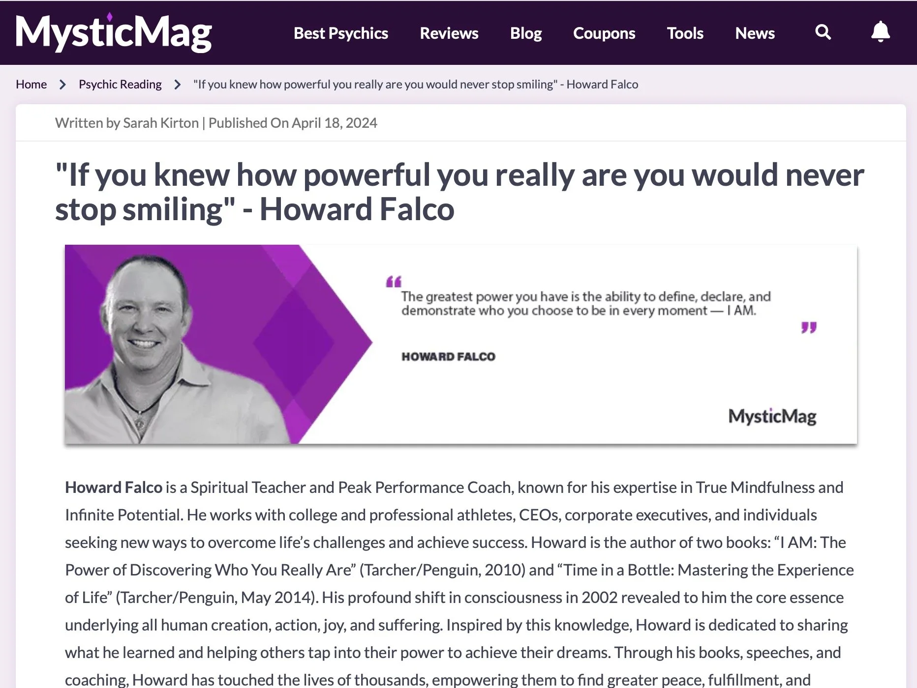 New Interview on MysticMag.com 