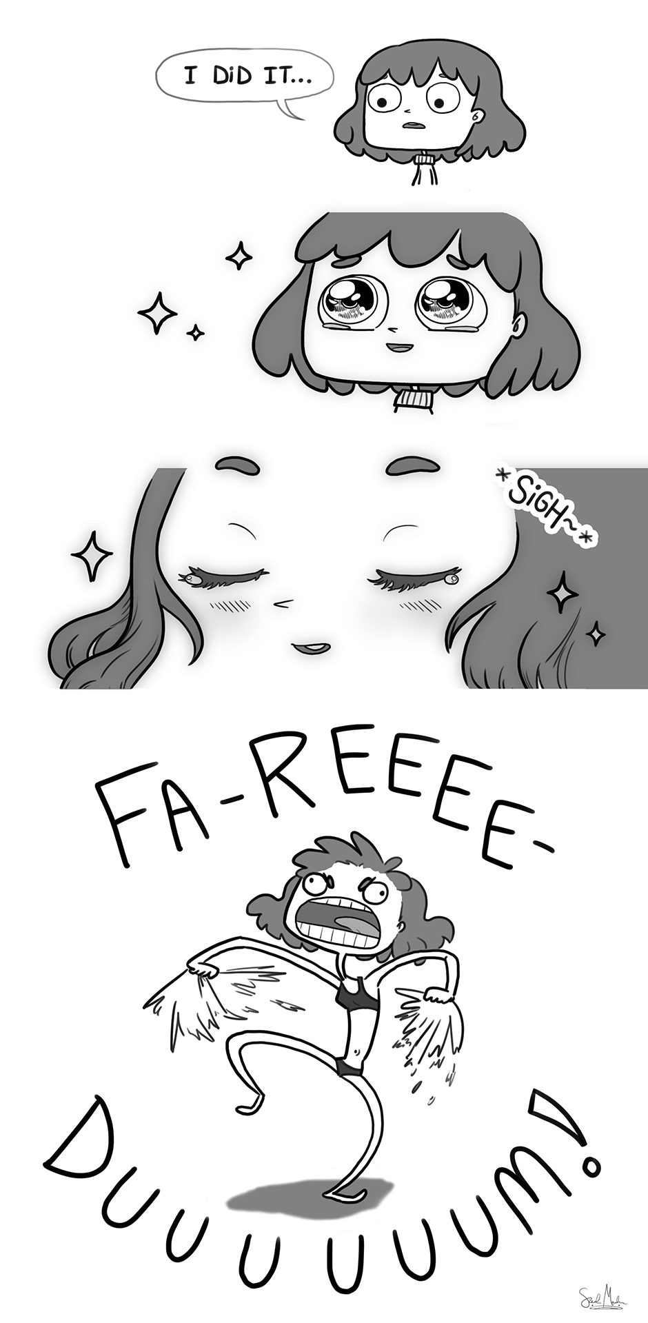 "Finals are over!" digital comic; Photoshop
