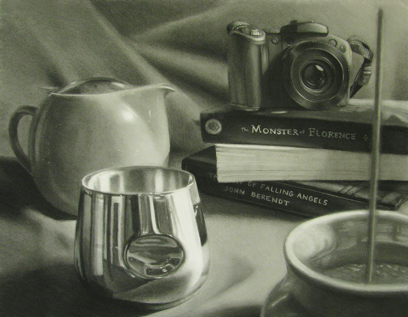 Still life (2014 Spring Show exhibit); charcoal