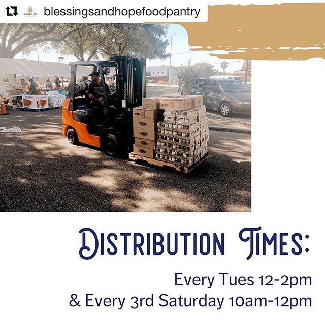 Shout out to @sstoyotalift for their generous donation of this forklift! This cuts our unloading time in half! 👏🏼👏🏼 THANK YOU! &hearts;️&hearts;️ We distribute every Tuesday 12-2pm &amp; every 3rd Saturday 10am-12pm at 2150 E Edgewood Dr Lakeland