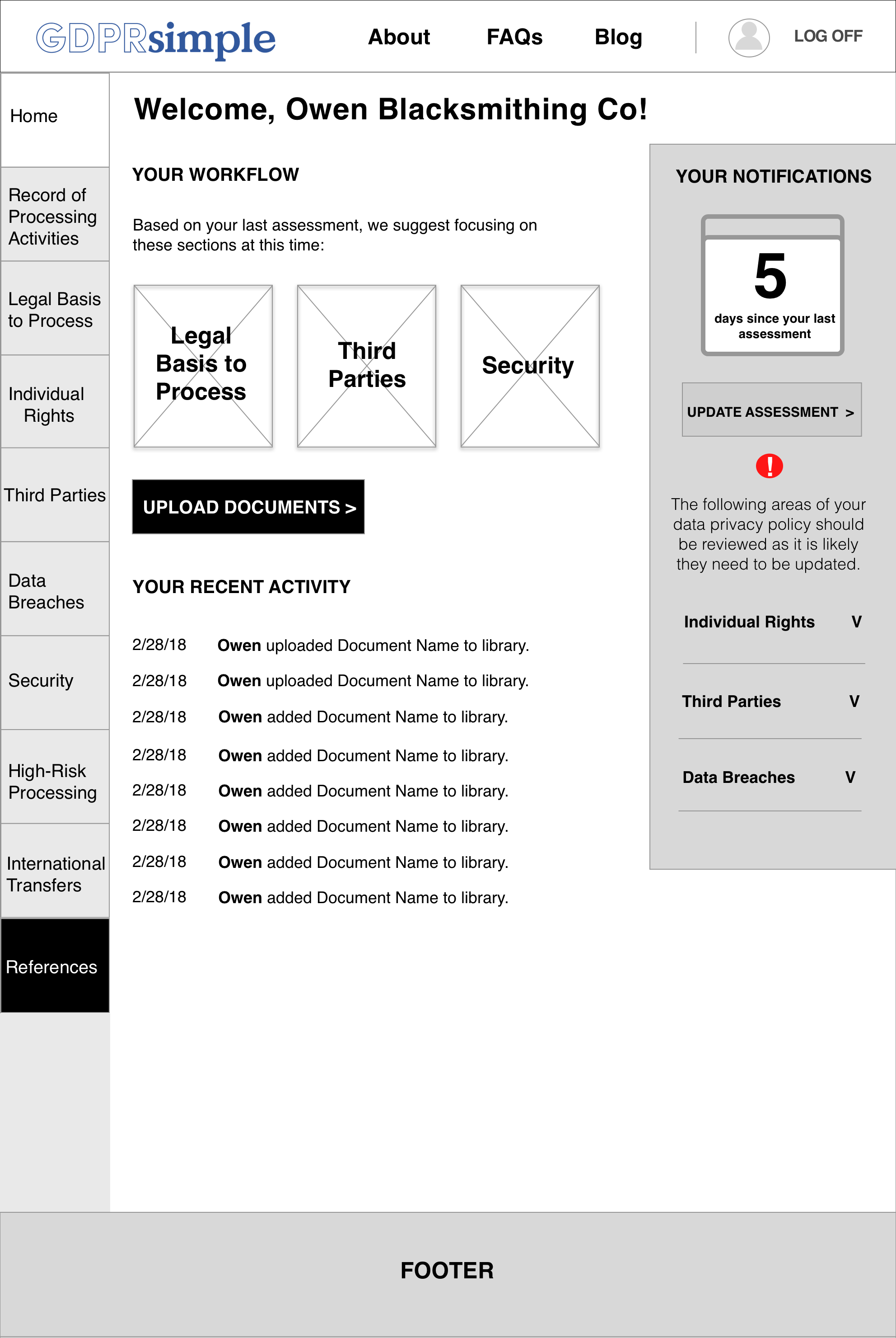 DESKTOP PORTALHOMEPAGE LOW-FIDELITY WIREFRAME