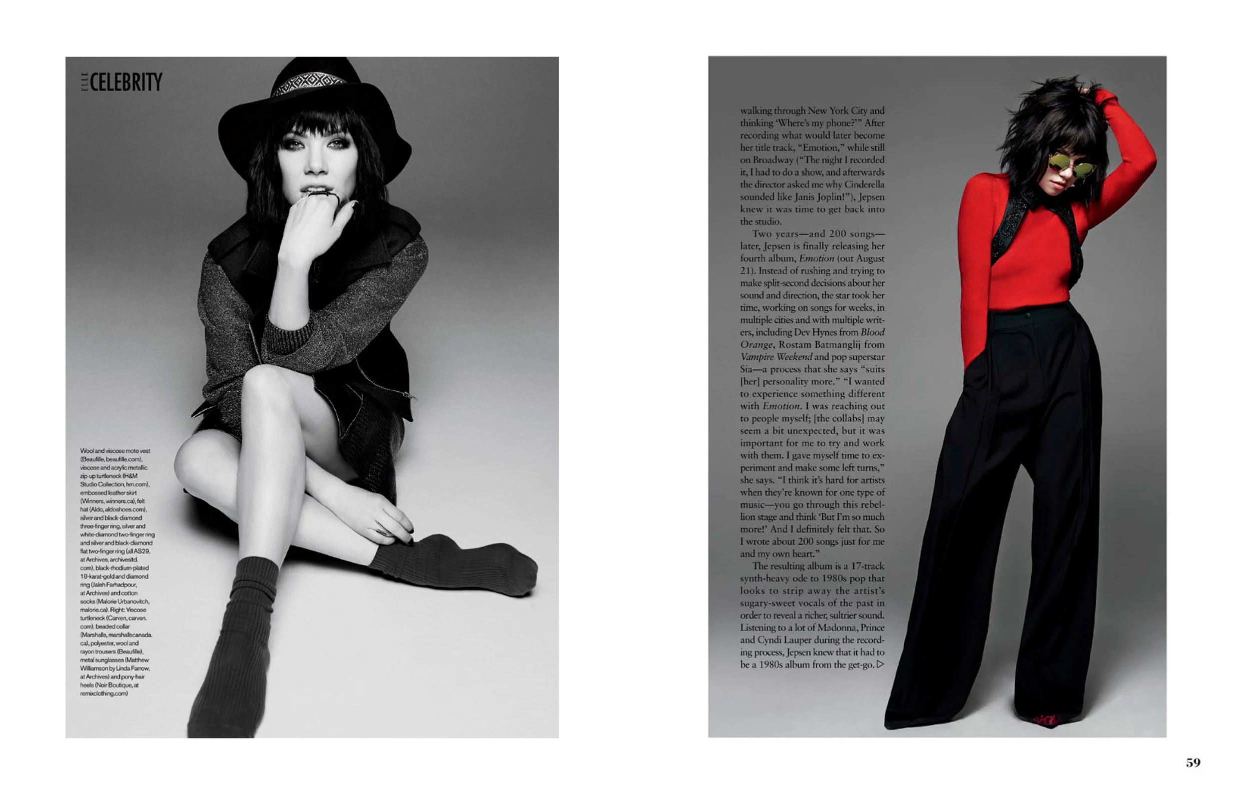 CARLY RAE JEPSEN x ELLE CANADA