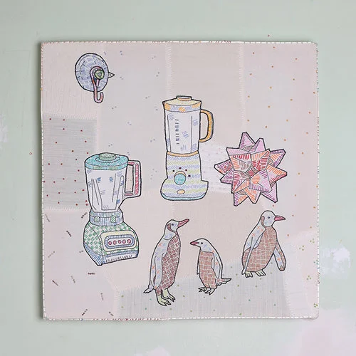 Chuck Stolarek Blenders over Penguins with Suction Cup Embroidery with Cotton Thread