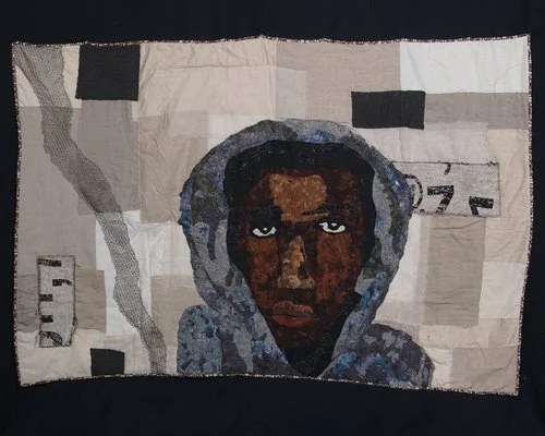 Sara Trail Rest in Power, Trayvon , 2012 Batik, silk, cotton, lace, organza Quilted and appliquéd