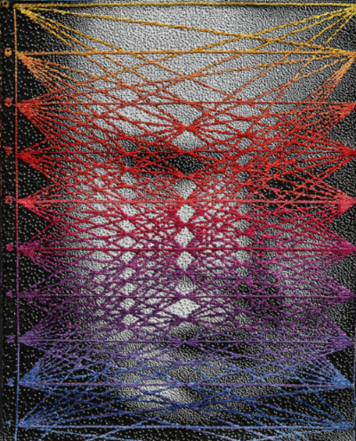 Positivity su Data , Lia Cook 60 x 48 inches, cotton, rayon; woven