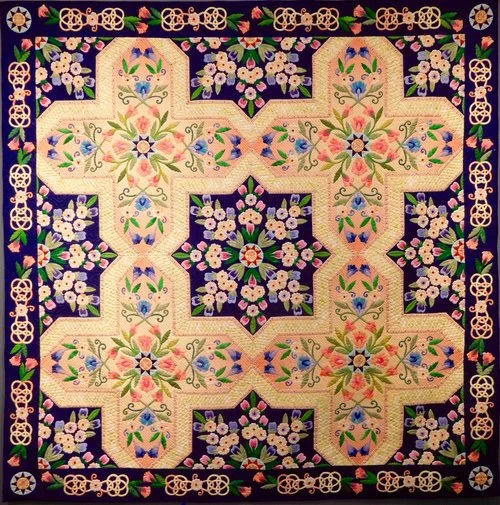 Saeko Hasumuro, Prayer for Peace, Cotton, Hand pieced, applique and hand quilted