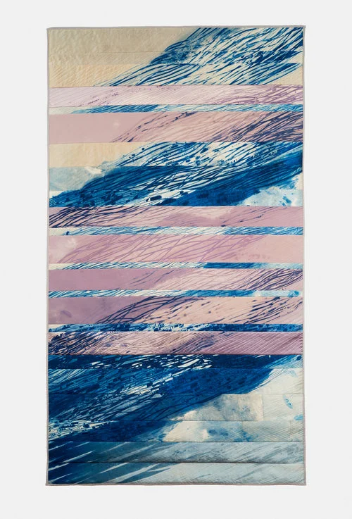 Judith Content Under Current , 2017 Hand dyed silk Pieced and quilted