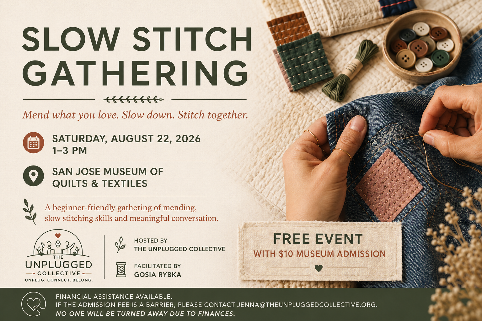 Slow Stitch Gathering with the Unplugged Collective