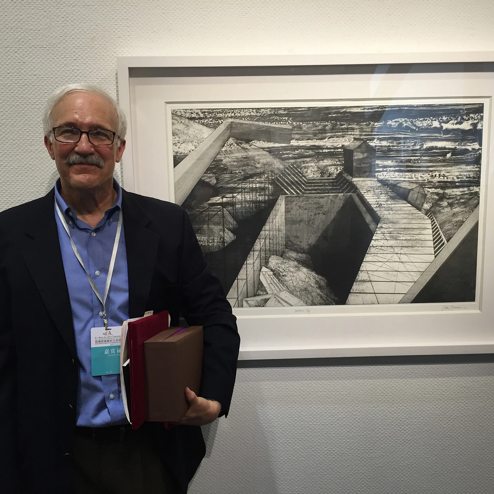 I was delighted to win one of 11 awards in the 2015 Guanlan International Print Biennial. This photo was taken in the beautiful China Printmaking Museum.
