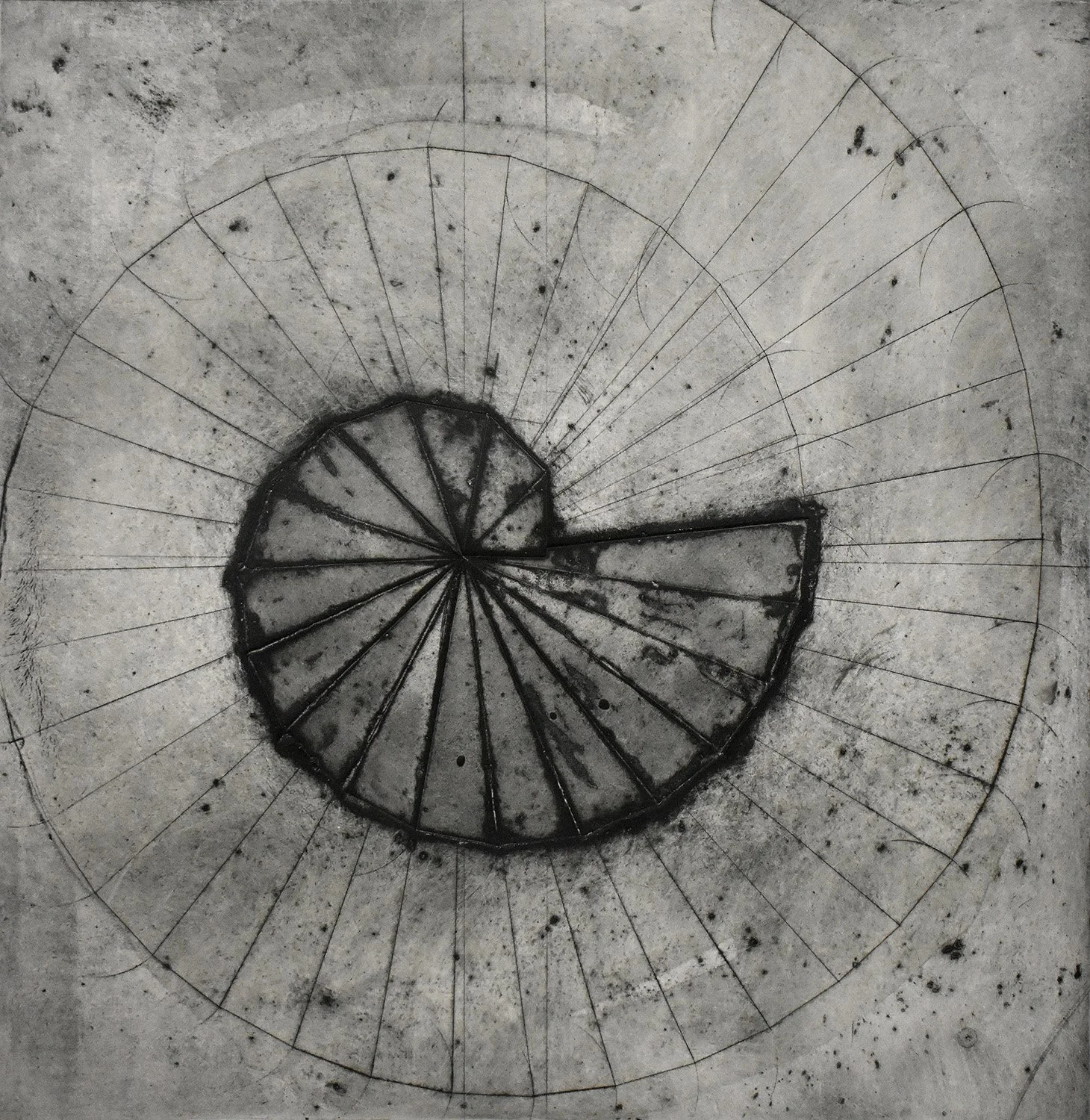 Theodorus 2, Collagraph, 24” x 24” - January 31, 2025