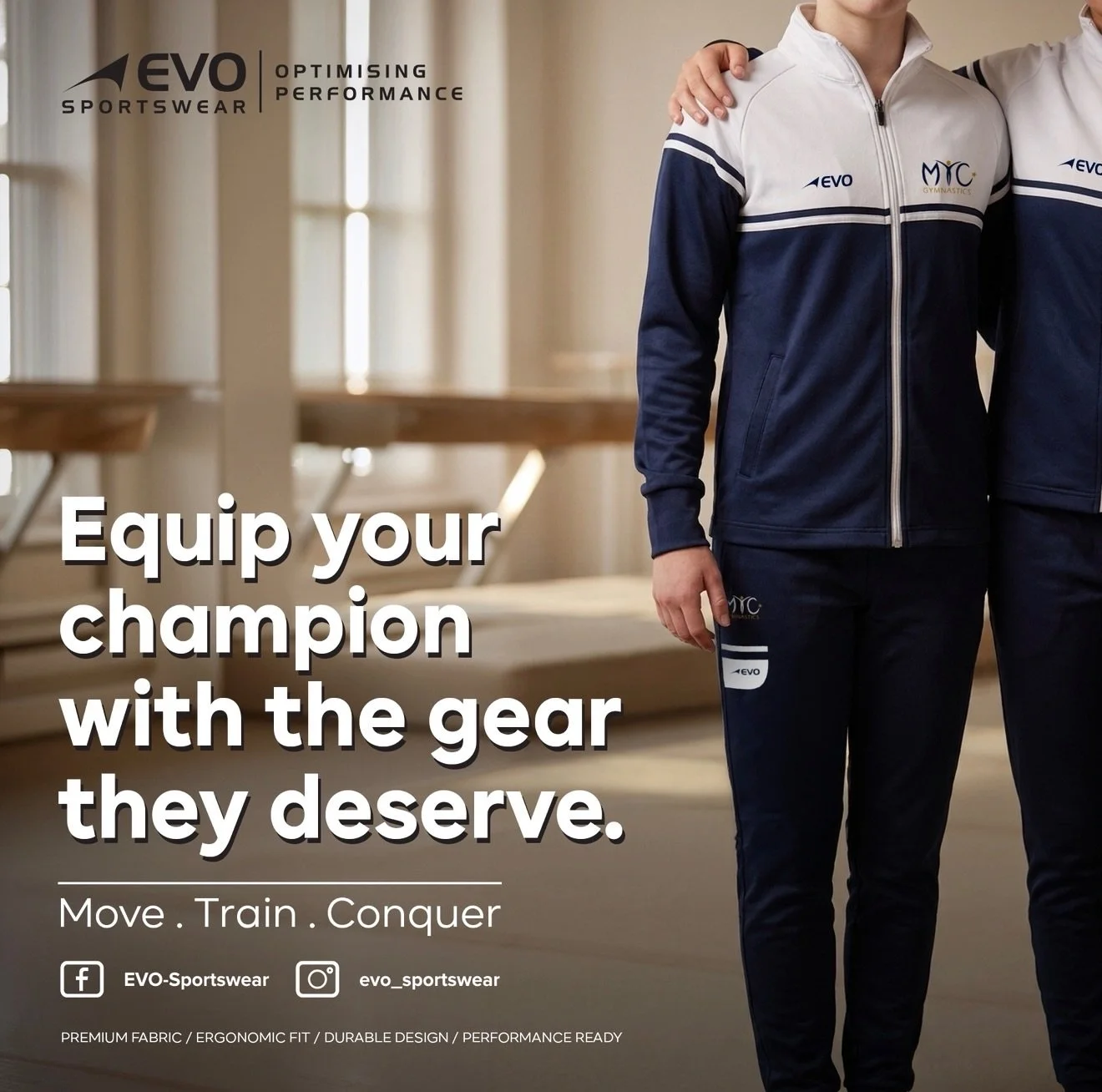 👌🏼 Built for the athletes who are ready to go further.

Premium fabrics. Ergonomic fit. Durable design. Performance-ready comfort &mdash; giving your champion the confidence to move, train and compete at their best.

EVO Sportswear&nbsp;&ndash;&nbs