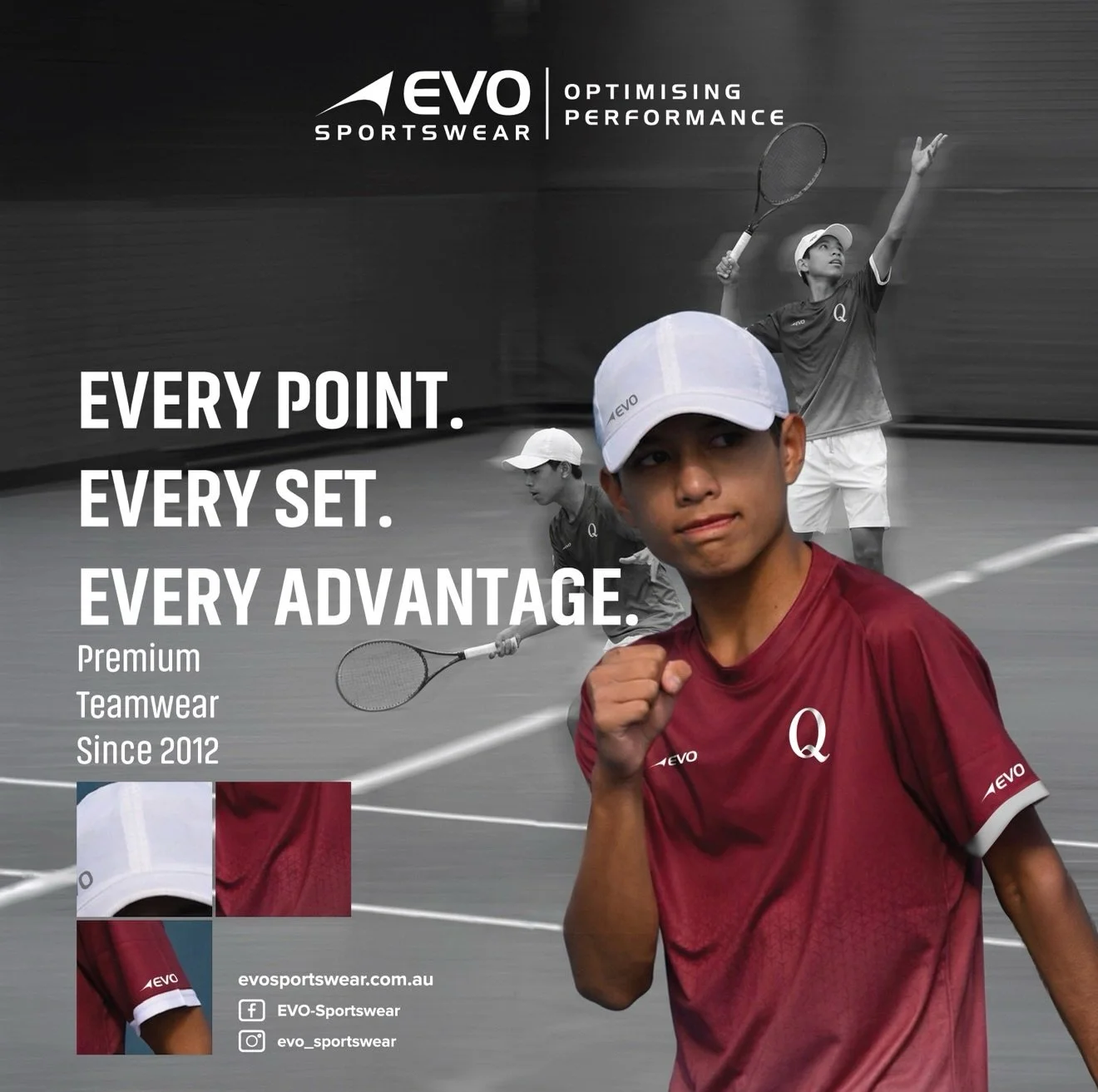 👌🏼 Every point. Every set. Every advantage. 🎾

Performance isn&rsquo;t just about how you play&mdash;it&rsquo;s about what you wear. EVO Sportswear delivers premium teamwear designed for athletes who demand comfort, durability and style on every c