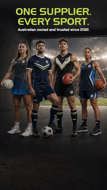 Premium custom uniforms and teamwear for clubs, schools and organisations across Australia