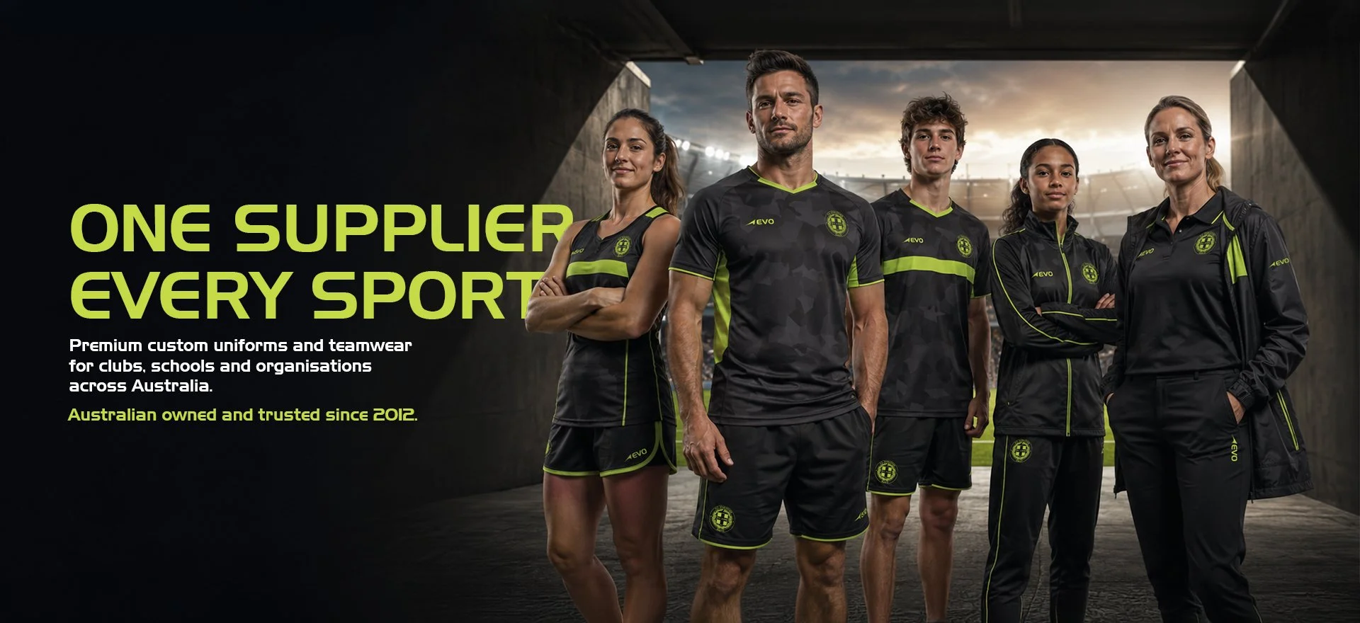 Premium custom uniforms and teamwear for clubs, schools and organisations across Australia