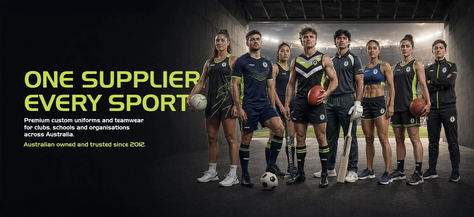 Premium custom uniforms and teamwear for clubs, schools and organisations across Australia