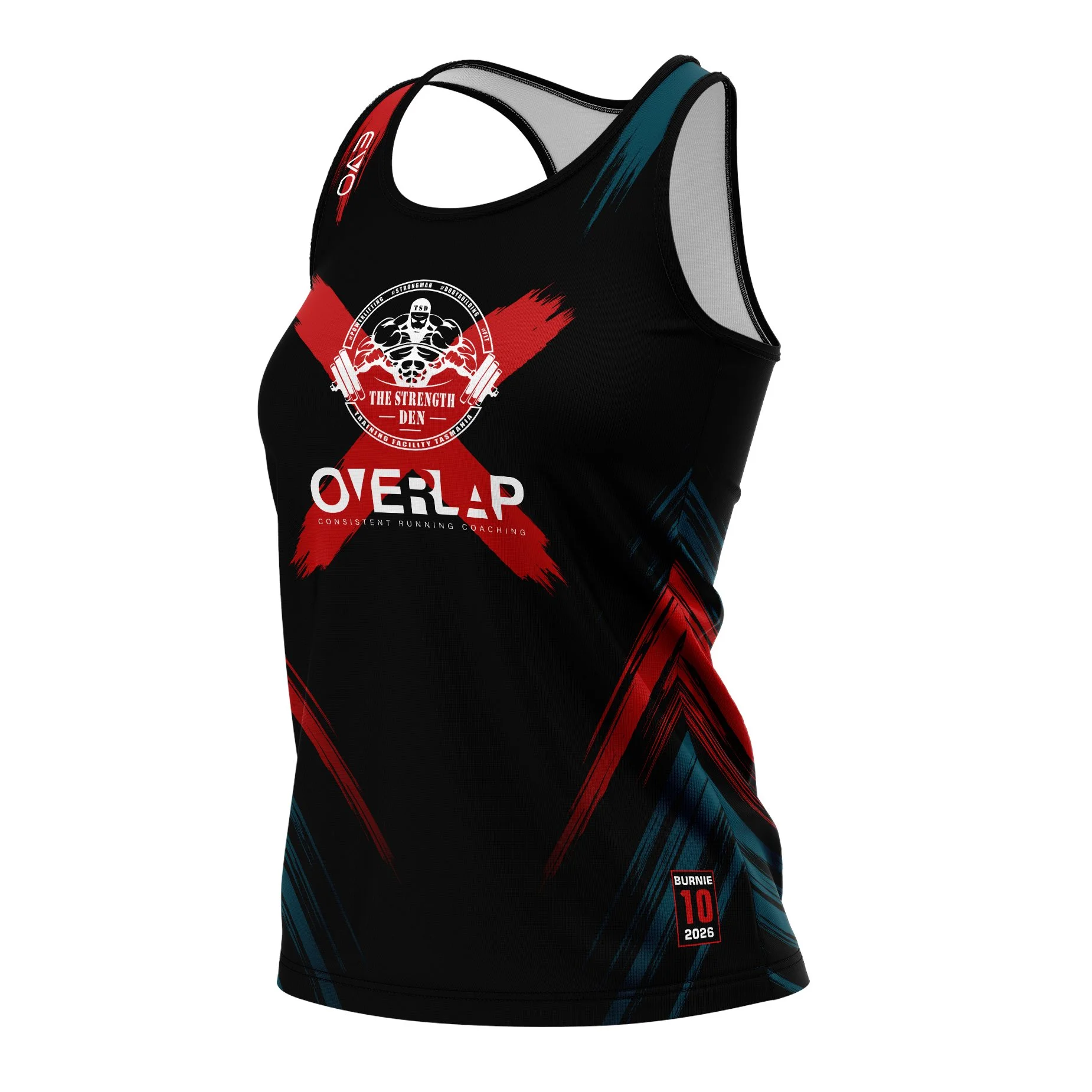 Overlap x TSD Women's Full Custom PRO Racerback Singlet.