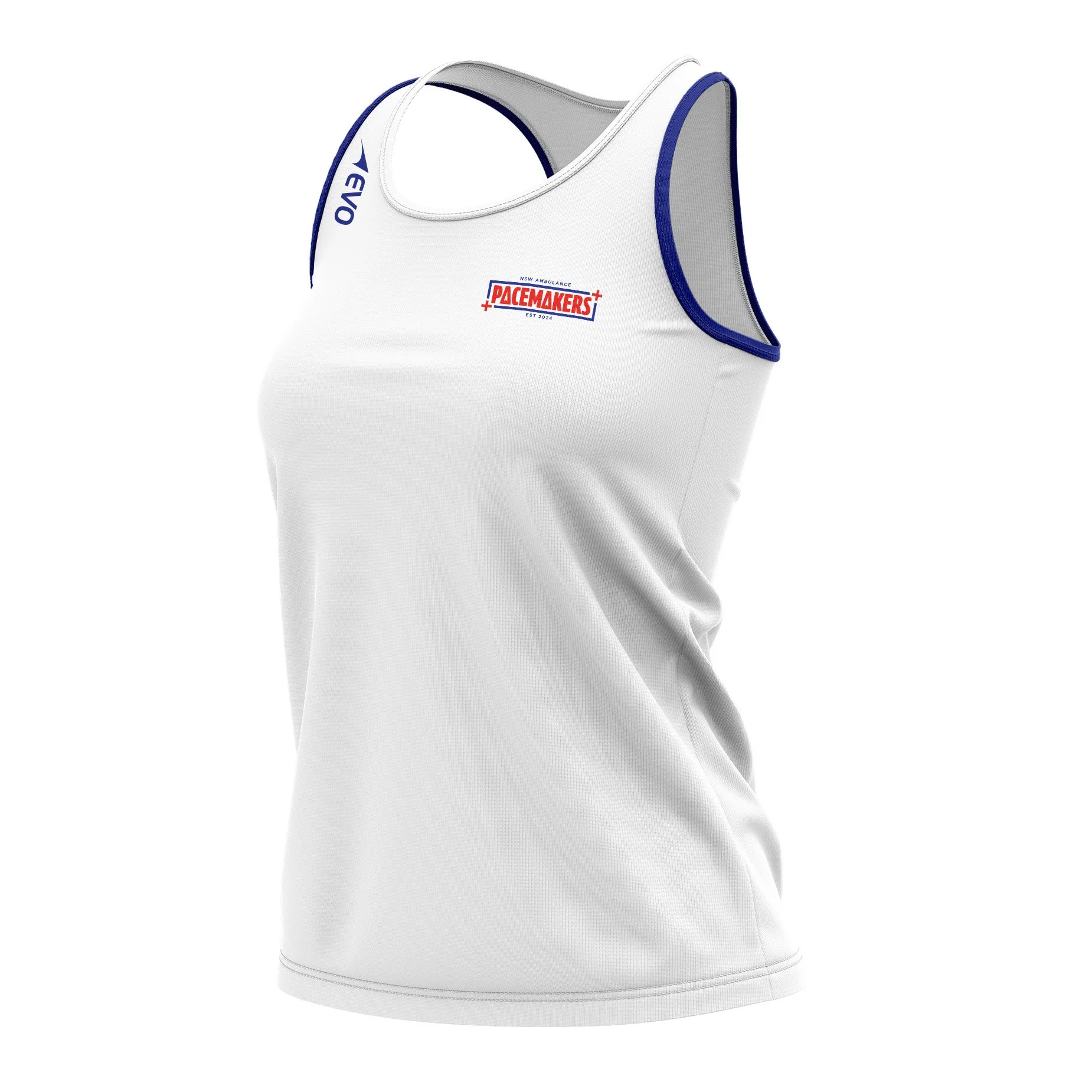 NSW Ambulance Pacemakers Women's Full Custom PRO Racerback Singlet.