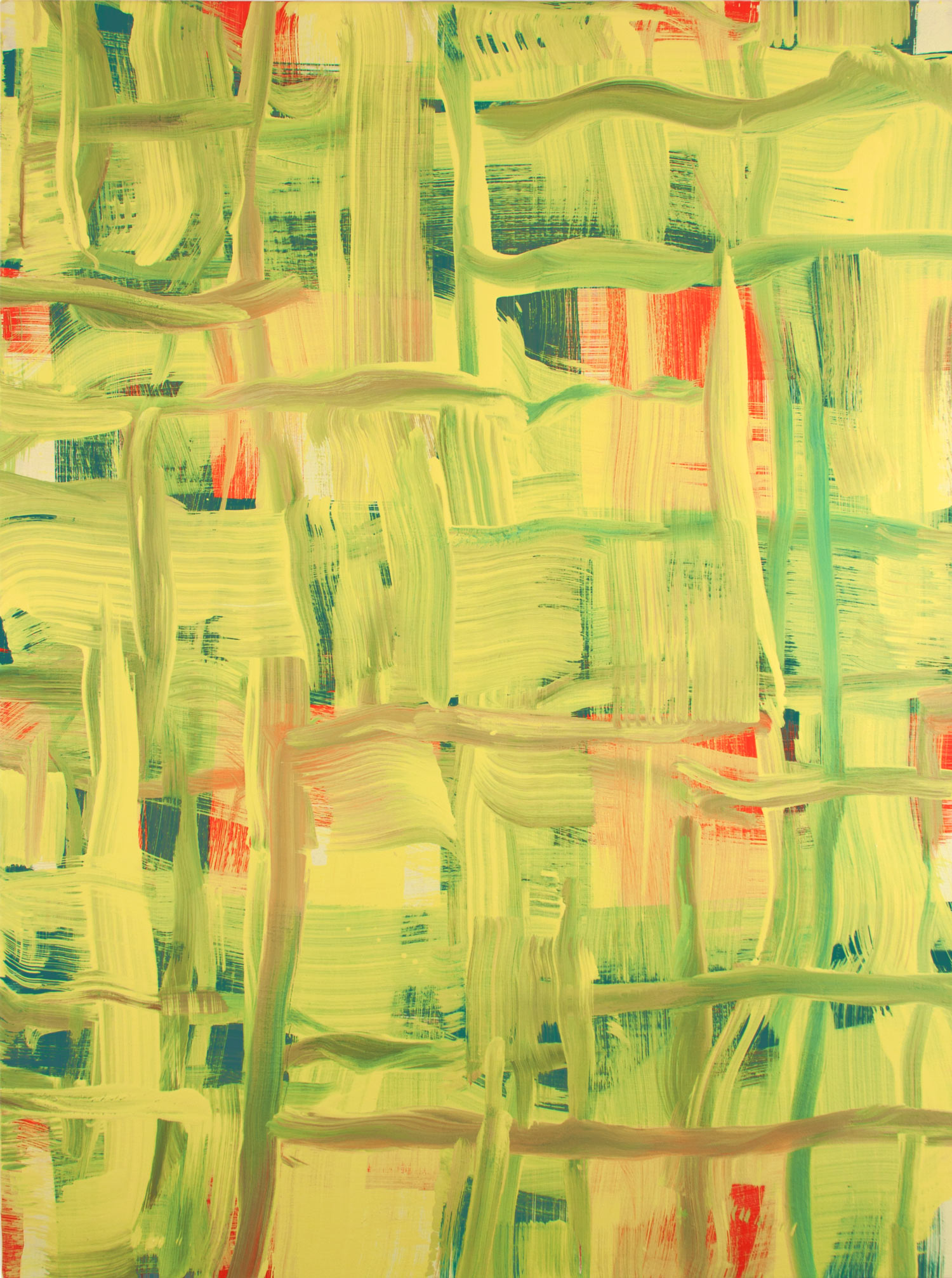   Red Line, Green Line , 2013 oil on canvas 40 x 30 in. 