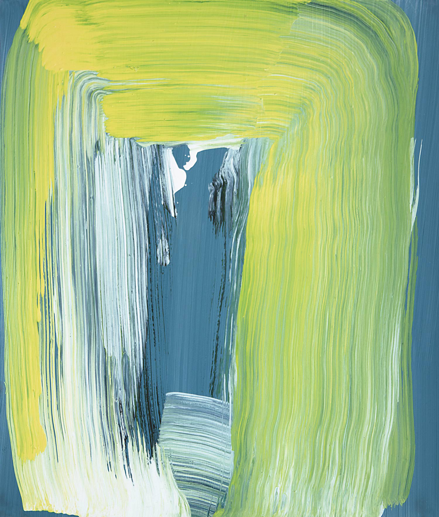   Yellow Frame Swash , 2014 oil on gessoed paper 13.25 x 11.25 in. Private Collection 