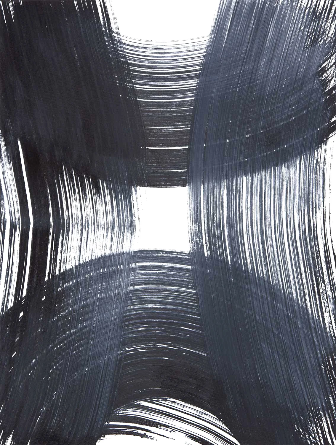 Swipe 1 , 2016 Sumi ink and paint on paper 12 x 9 in.