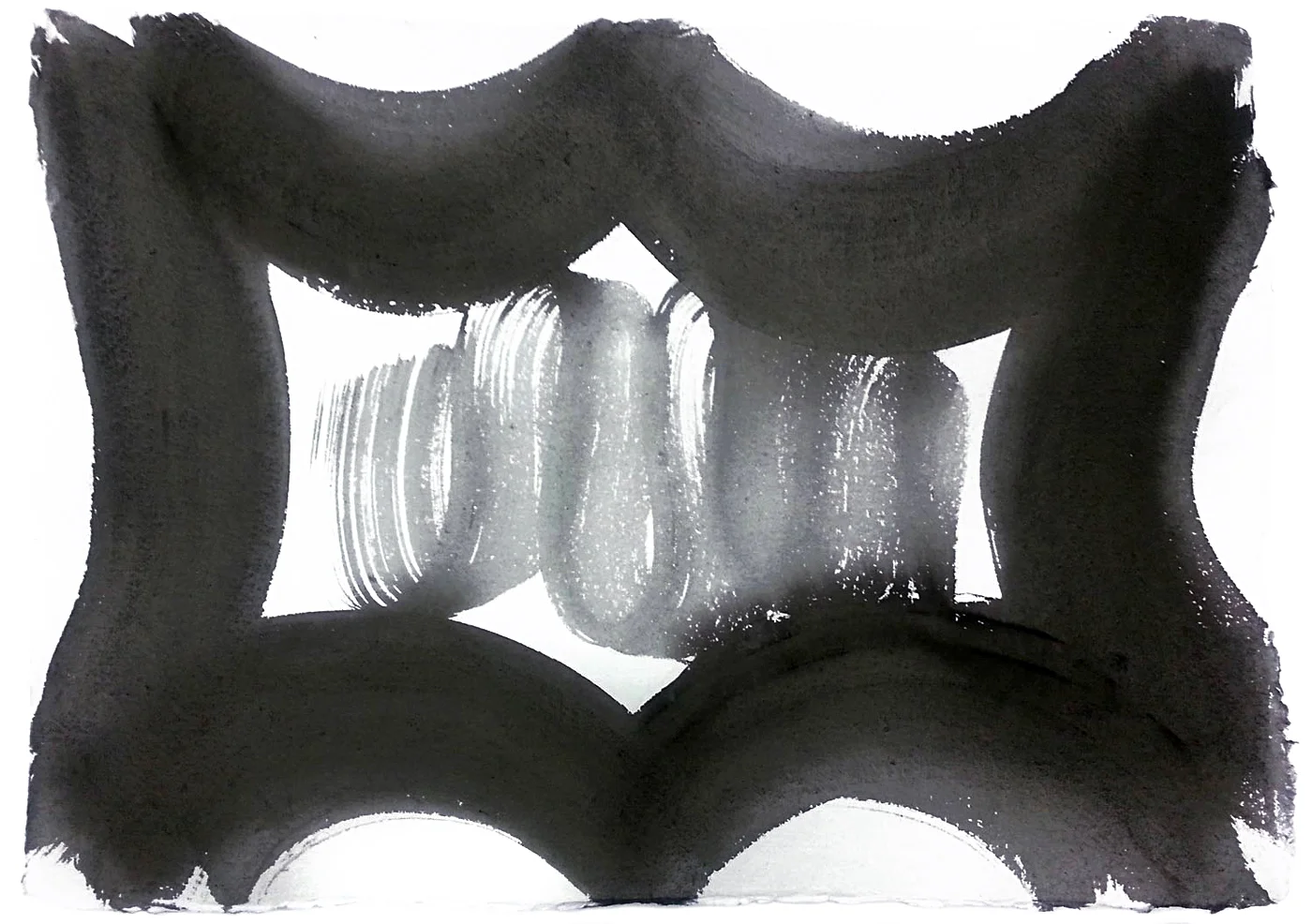 Vault 19, 2015 Sumi ink on Khadi paper 11.5 x 15.75 in.