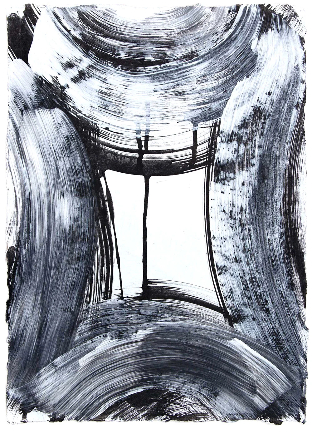 Vault 9, 2015 Sumi ink and gesso on paper 16.5 x 12 in.