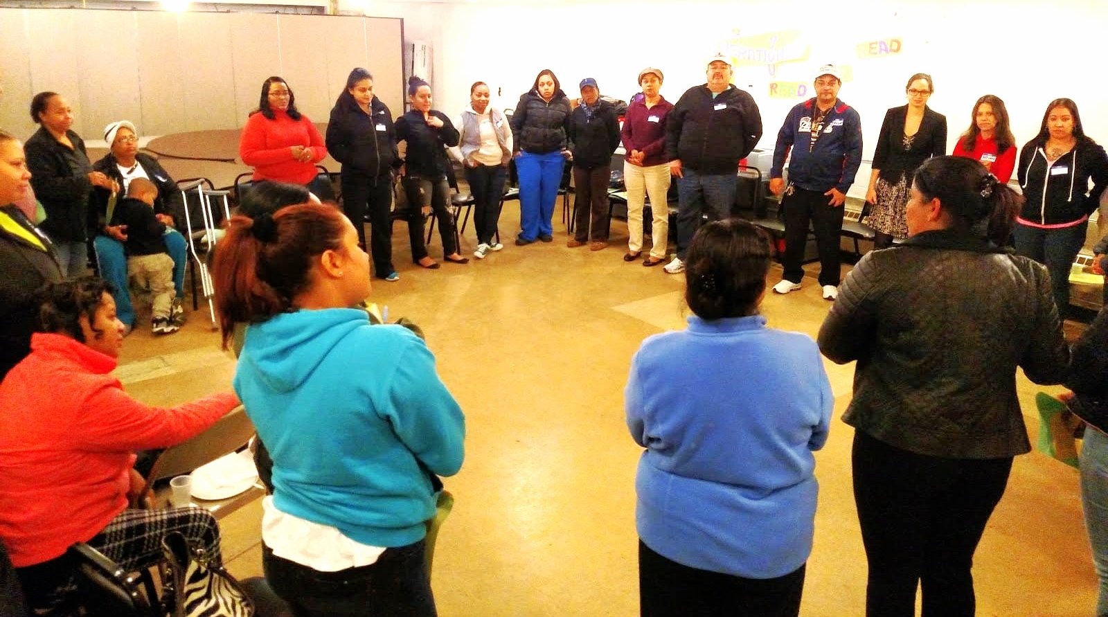 Parents introduce themselves at the first Parent Organizing Meeting