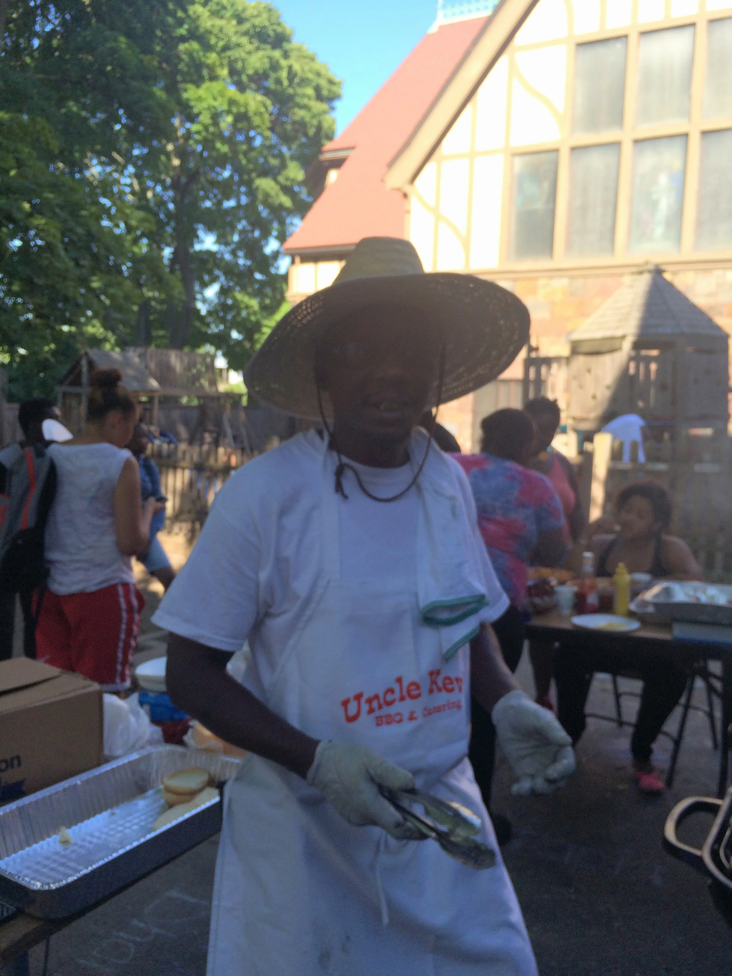 Kevin, a dad a St. Mary's, volunteered his outdoor catering company to grill for the BBQ.