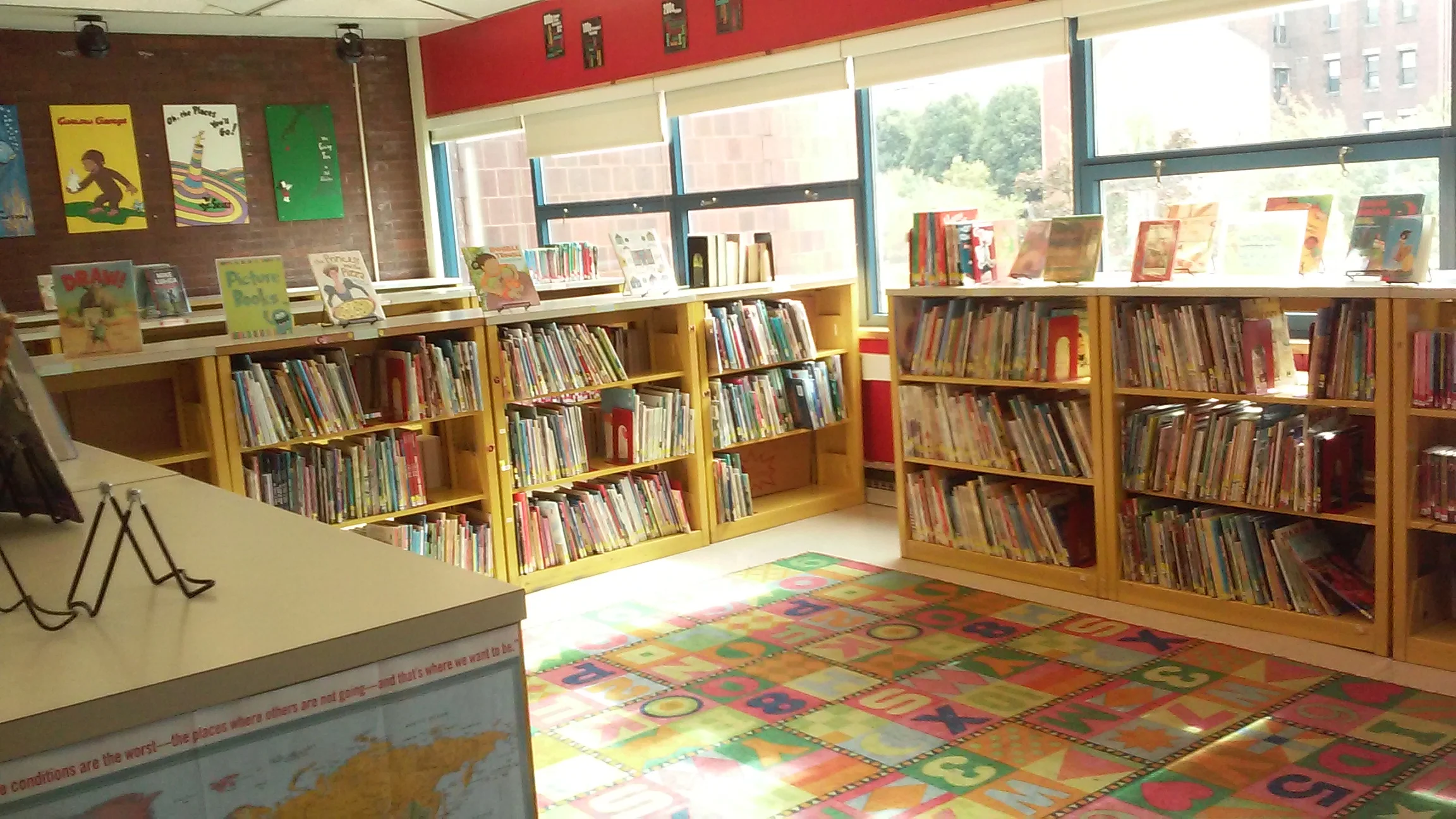 The empty library awaits a class