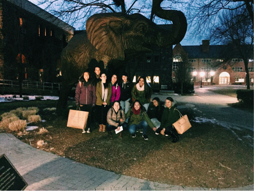 We found the elephant and were slightly disappointed when we learned it was not real. Anyway, Go Jumbos!