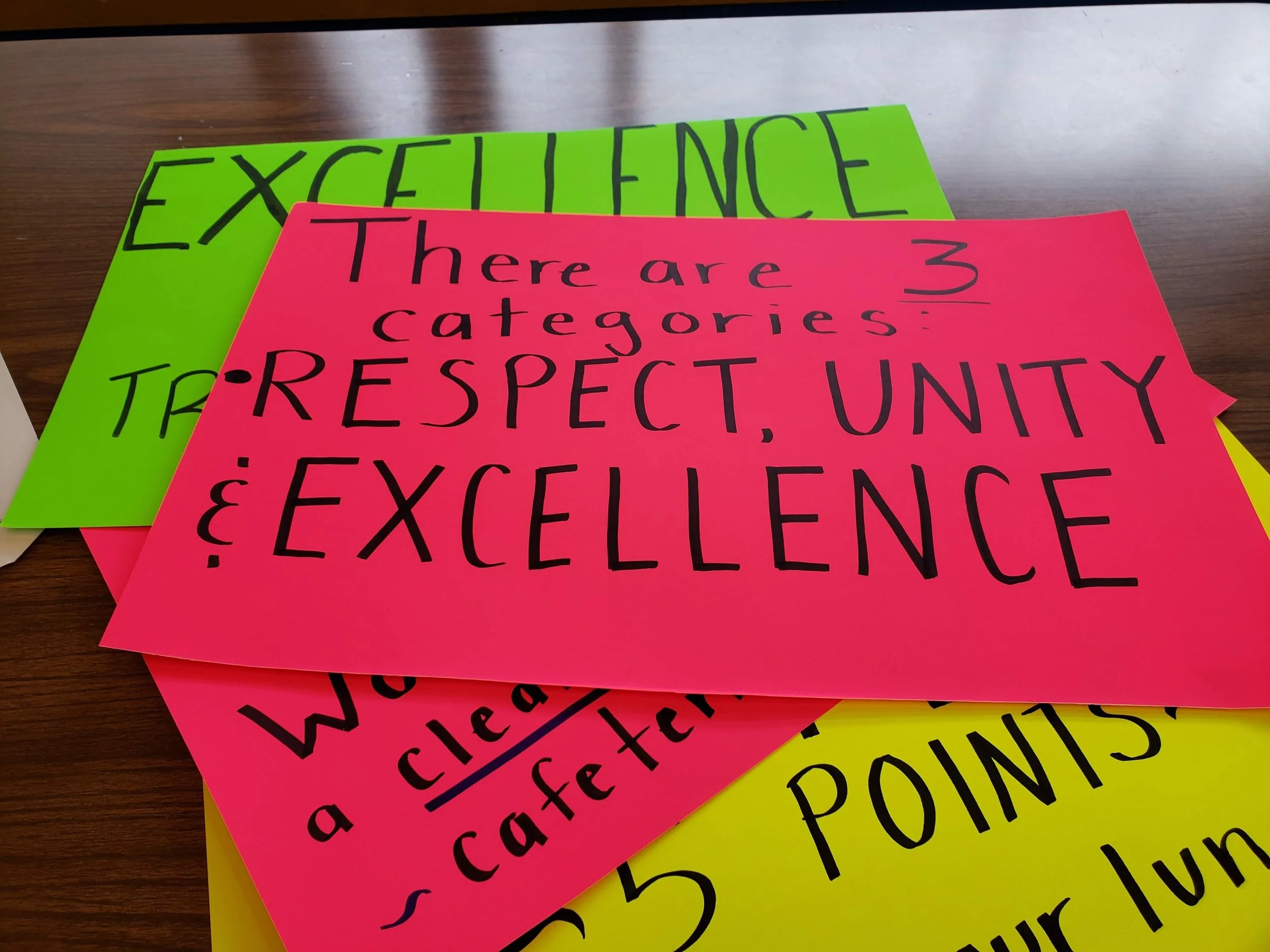 Inspirational words were posted around the school. 