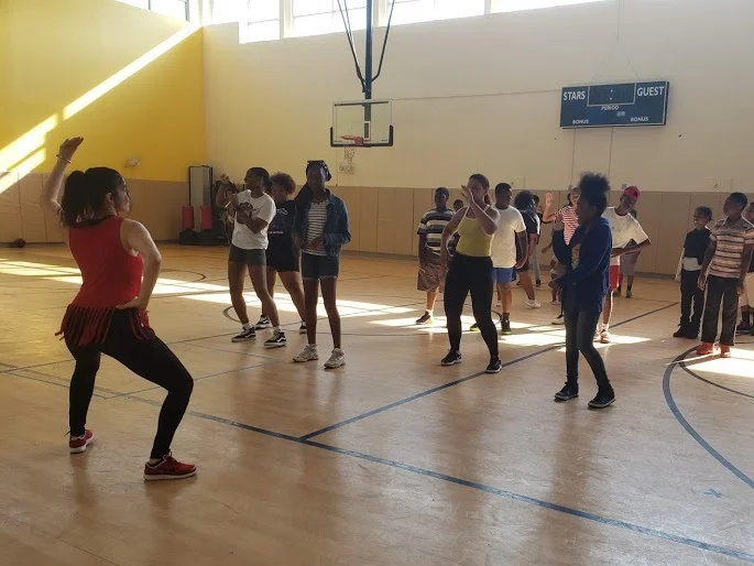 Morning Zumba with families at B-SAFE at Epiphany in Dorchester!