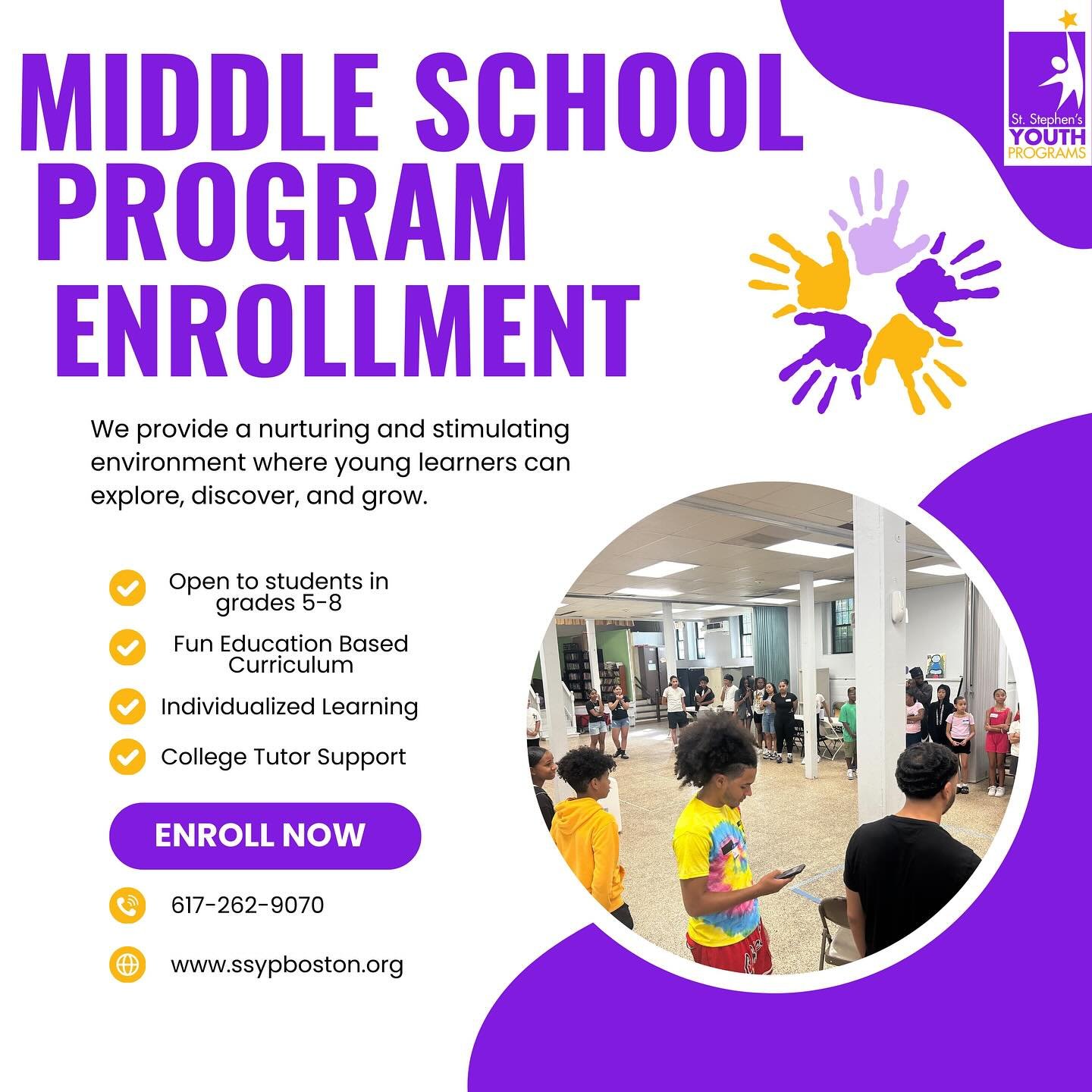 Do you know a middle school student? Send them over to the Youth Leadership Corps (YLC) at St Stephens Youth Programs! For more information email kaelonji@ssypboston.org