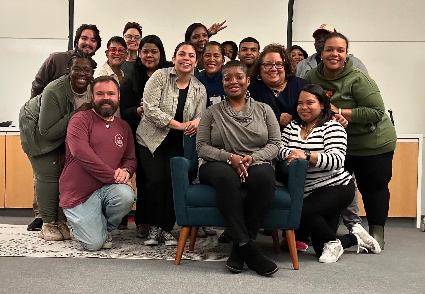 Our staff had a great time today talking about our shared vision and communication with the amazing Kemarah Sika! Thank you to the @roxburyinnovationcenter for a beautiful space to meet!